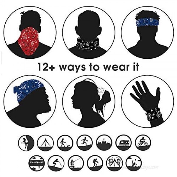 Face Masks Face Bandanas with Ear Loops for Sports Outdoors Sport Headband Neck Gaiter