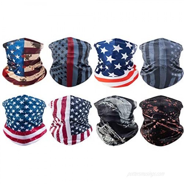 Sun UV Protection American Flag Youth Face Scarf Mask Bandanas Men Women Neck Gaiter Scarf Headwear for Winter Outdoor Sports