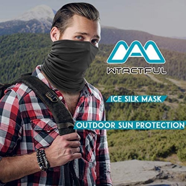 WTACTFUL UPF 50 Lightweight Cool Neck Gaiter Face Mask Protection Dust Sun Windproof for Outdoor