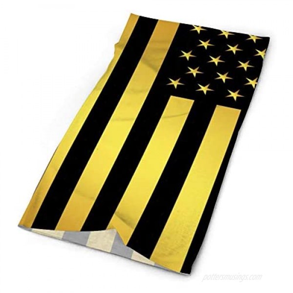 WXUEH Summer Cooling Neck Gaiter Mask Black And Yellow US American Flag Reusable Face Cover Scarf UV Protection Breathable Bandana Seamless Balaclavas Headband Headwear for Outdoors Sports White 50x25cm