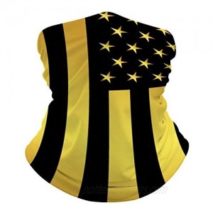 WXUEH Summer Cooling Neck Gaiter Mask Black And Yellow US American Flag Reusable Face Cover Scarf UV Protection Breathable Bandana Seamless Balaclavas Headband Headwear for Outdoors Sports  White  50x25cm
