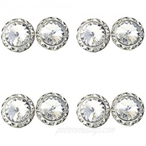 4 Pairs 15mm Rhinestone Round Shaped Acrylic Stone Inside Crystal Ear Studs for Dance Competitions Stage Performance Bridal Party Earrings Jewelry