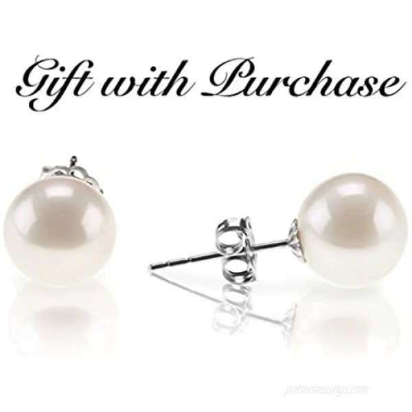 FREE Pearl Earrings With 14K Gold Plated Sterling Silver Post Crawler Earring Cuff Climber Earrings