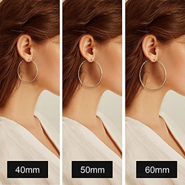Hoop Stud Earrings Set for Women: 6 Pairs 14K Gold | Rose Gold | White Gold Plated Big Hoops and Cubic Zirconia Stud Earrings Girls Jewelry