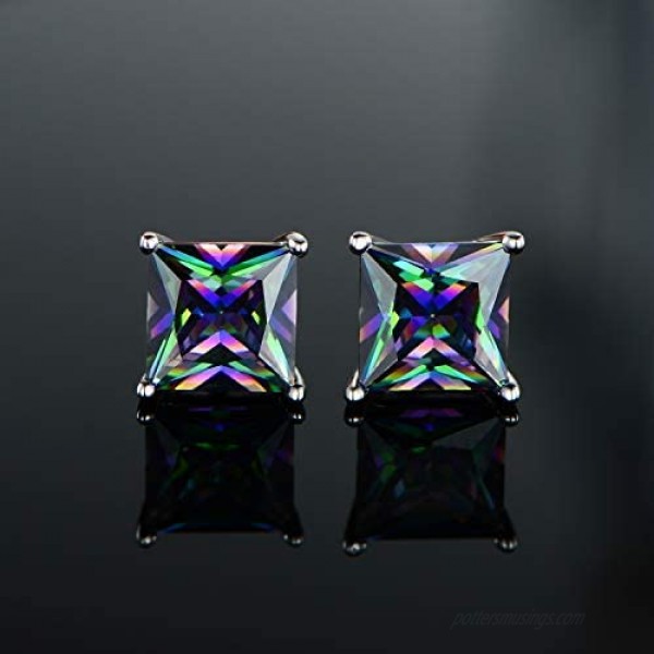 Hypoallergenic Rainbow Quartz Earrings Colourful Fashion Jewelry Gifts for Women Men Ladies