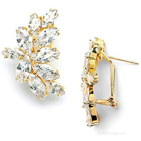 Mariell Gold CZ Bridal Earrings CZ Wedding Earrings Gold CZ Bridal Earrings Gold Earrings for Bride