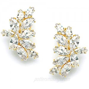 Mariell Gold CZ Bridal Earrings CZ Wedding Earrings Gold CZ Bridal Earrings Gold Earrings for Bride