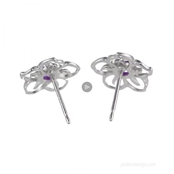Sterling Silver Sky Flower Stud Earrings