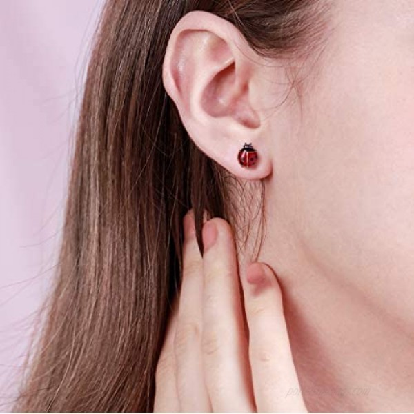 Stud Earrings for women beetles 18K Gold Plated Rose Stud Earrings for Women and Girl