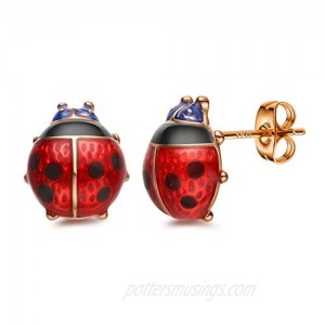 Stud Earrings for women  beetles 18K Gold Plated Rose Stud Earrings for Women and Girl
