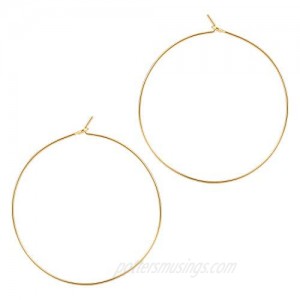 ESMATOO Thin Gold Hoop Earrings for Women - Hypoallergenic Lightweight Gold Hoop Earrings Dainty - Large