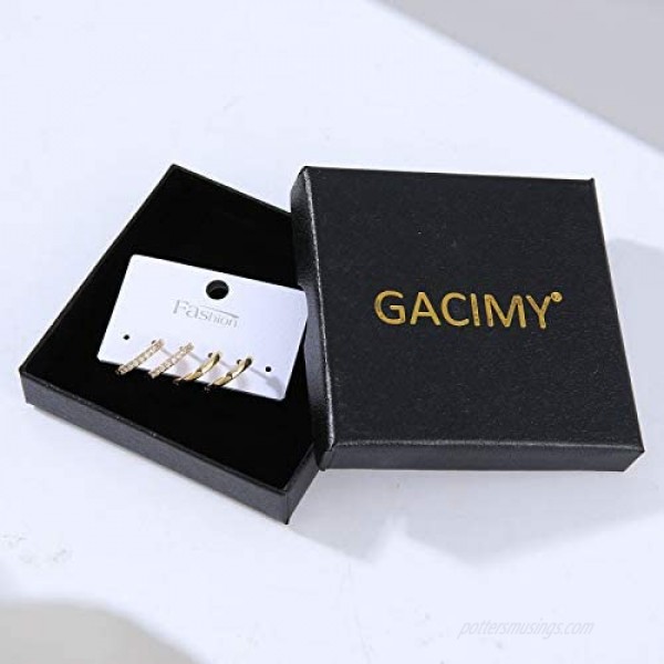 Gacimy Hoop Earrings for Women 14K Gold Cartilage Stud Small Huggie Ear Cuff