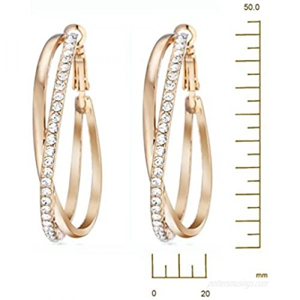 Gemini Women's Jewelry 18K Gold Plated CZ Diamond Hoop Pierced Earring for Women Valentine's Day Gifts Gm032