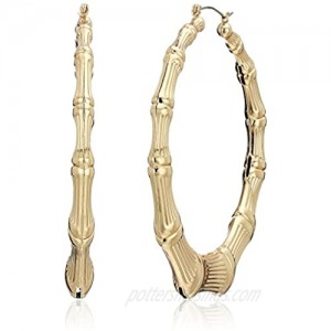 Guess Metal Hoops Women's Bamboo Hoop Earrings  Gold  One Size