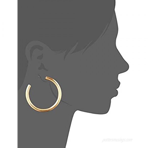 Lucky Brand Women's Gold Large Tubular Hoop Earrings One Size