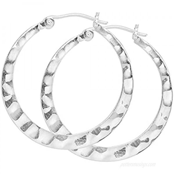 Silpada 'Full Circle' Hammered Hoop Earrings in Sterling Silver