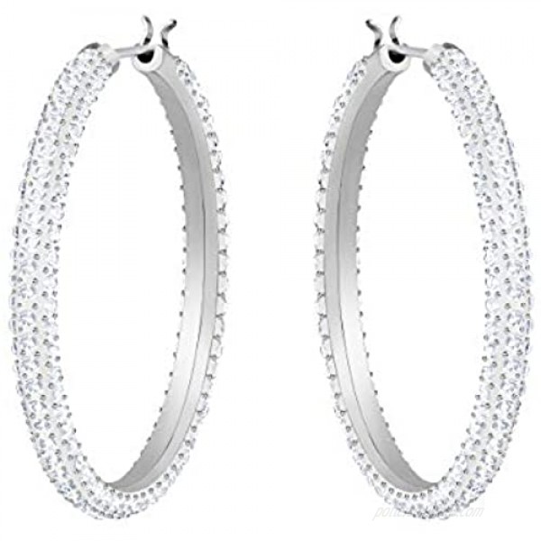 SWAROVSKI Women's Stone Crystal Hoop Pierced Earrings