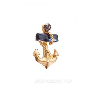 A N KINGPiiN Anchor with Stone Detailing Lapel Pin Badge Gift Party Shirt Collar Costume Pin Accessories for Men Brooch