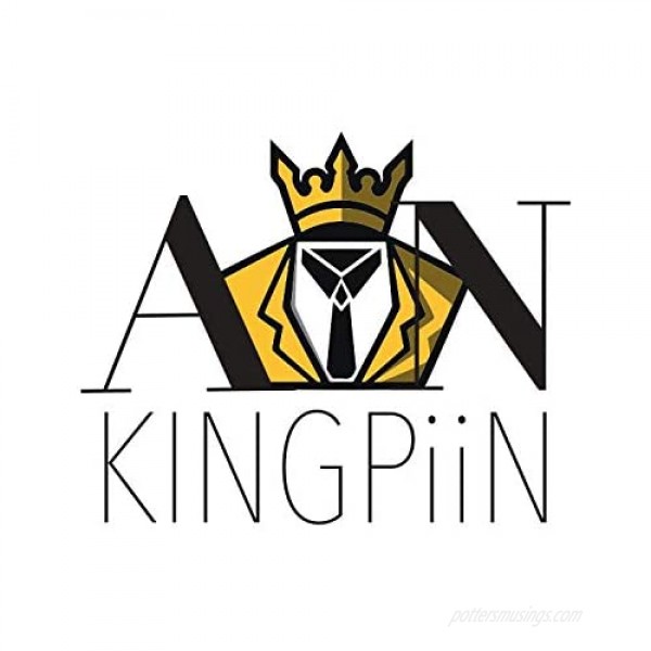 A N KINGPiiN Lapel Pin for Men Angel Wings with Crystal Hanging Chain Brooch Suit Stud Shirt Studs Men's Accessories (Gold)
