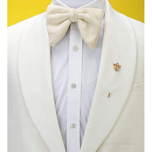 A N KINGPiiN Lapel Pin for Men Elegant Crystal Crown Brooch Costume Pin Shirt Studs Men's Accessories