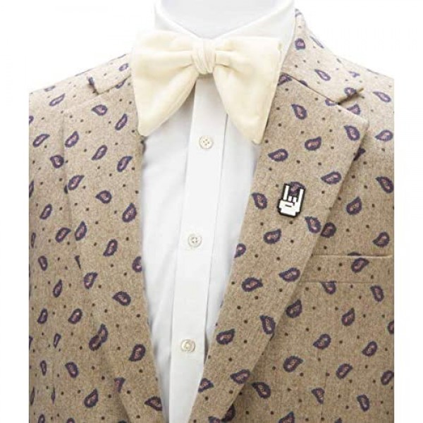 A N KINGPiiN Lapel Pin for Men White Rock On Emoji Badge Brooch Suit Stud Shirt Studs Men's Accessories