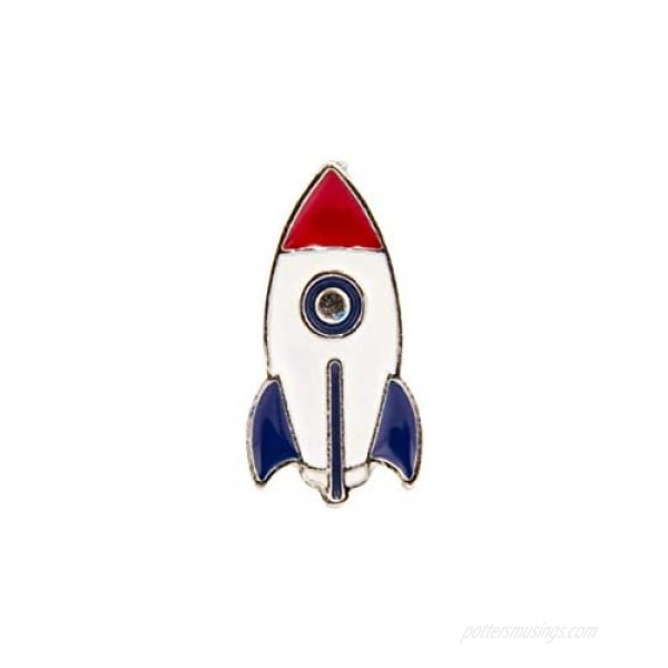 A N KINGPiiN Retro Space Rocket Ship Lapel Pin Badge Gift Party Shirt Collar Costume Pin Accessories for Men Brooch