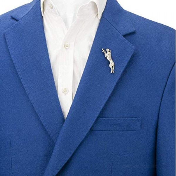 A N KINGPiiN Silver Jaguar Lapel Pin Brooch Suit Stud Shirt Studs Men's Accessories