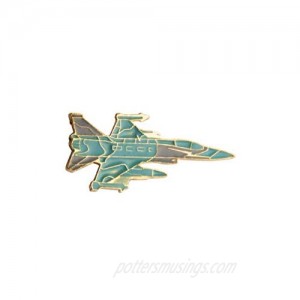 A N KINGPiiN Turquoise Fighter Jet Aircraft Lapel Pin Badge Gift Party Shirt Collar Costume Pin Accessories for Men Brooch