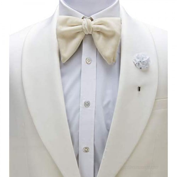 AN KINGPiiN Lapel Pin for Men Handmade Bunch Flower Brooch Suit Stud Shirt Studs Men's Accessories (White)