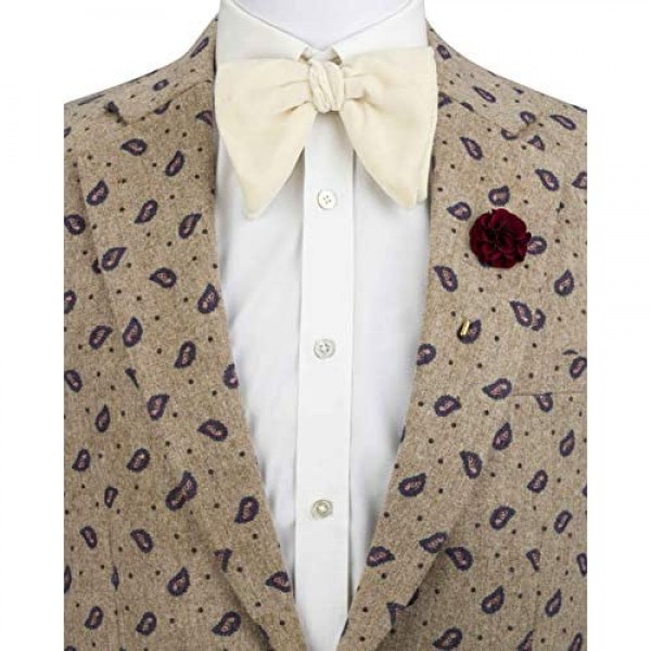 AN KINGPiiN Lapel Pin for Men Handmade Bunch Flower Brooch Suit Stud Shirt Studs Men's Accessories (Maroon)