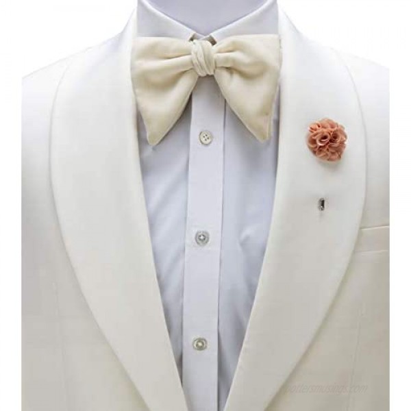 an KINGPiiN Lapel Pin for Men Handmade Bunch Flower Brooch Suit Stud Shirt Studs Men's Accessories (Beige)