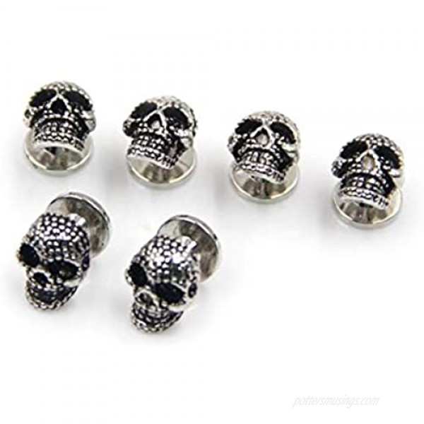 Black Skull Cufflinks and Dress Shirt Studs Set for Tuxedo Party Accessories Gift