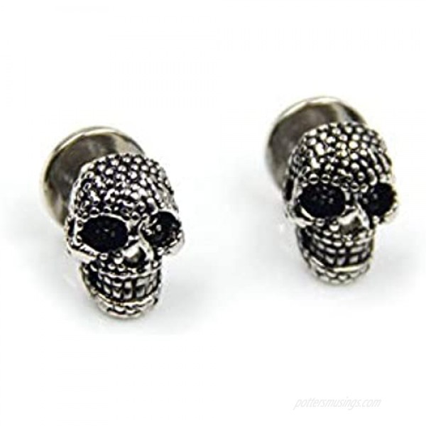 Black Skull Cufflinks and Dress Shirt Studs Set for Tuxedo Party Gift Accessories