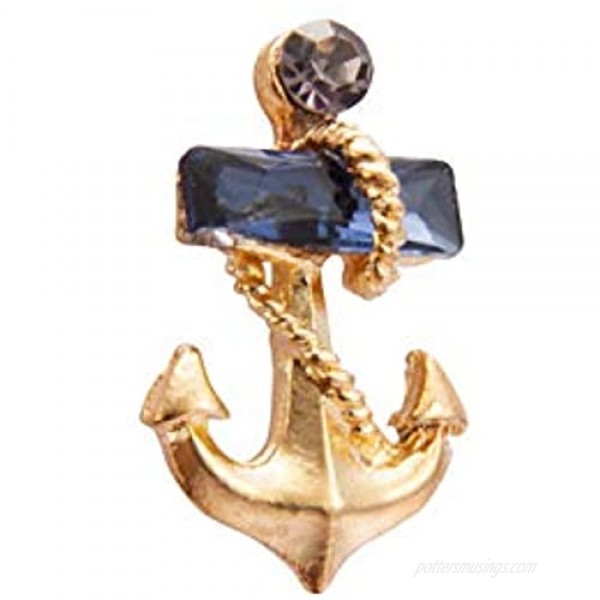 Knighthood Anchor with Stone Detailing Lapel Pin Badge Coat Suit Jacket Wedding Gift Party Shirt Collar Accessories Brooch