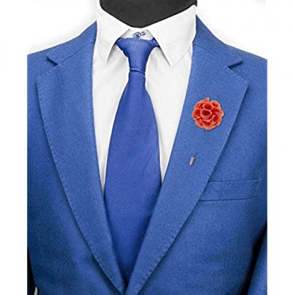 Knighthood Bunch Flower Lapel Pin Badge Coat Suit Wedding Gift Party Shirt Collar Accessories Brooch for Men Peach