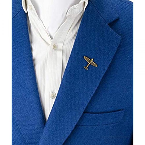 Knighthood Golden Airplane Lapel Pin Badge Coat Suit Collar Accessories Brooch for Men