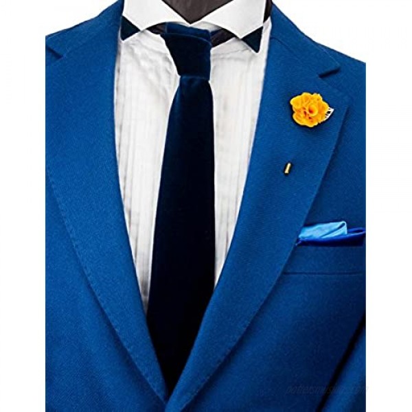 Knighthood Handmade Yellow Flower Bunch with Gold Leaf Lapel Pin Badge Coat Suit Wedding Gift Party Shirt Collar Accessories Brooch for Men Yellow