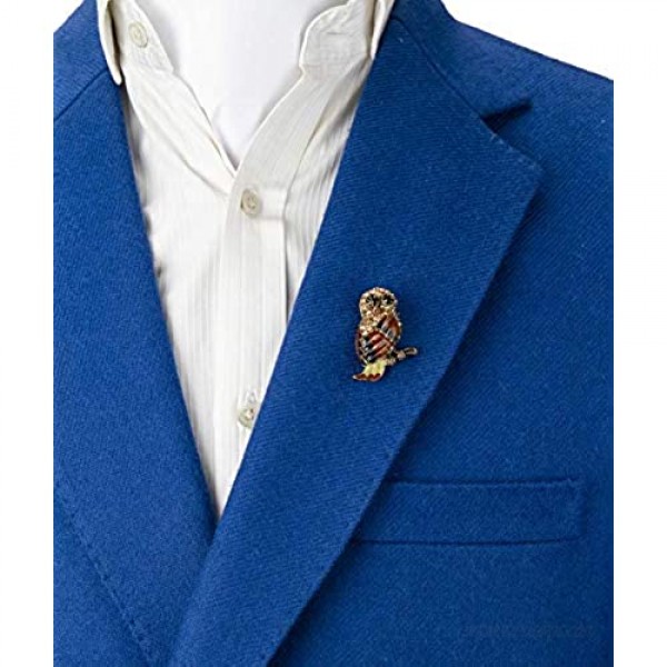 Knighthood Lucky Owl Lapel Pin Badge Coat Suit Collar Accessories Brooch for Men