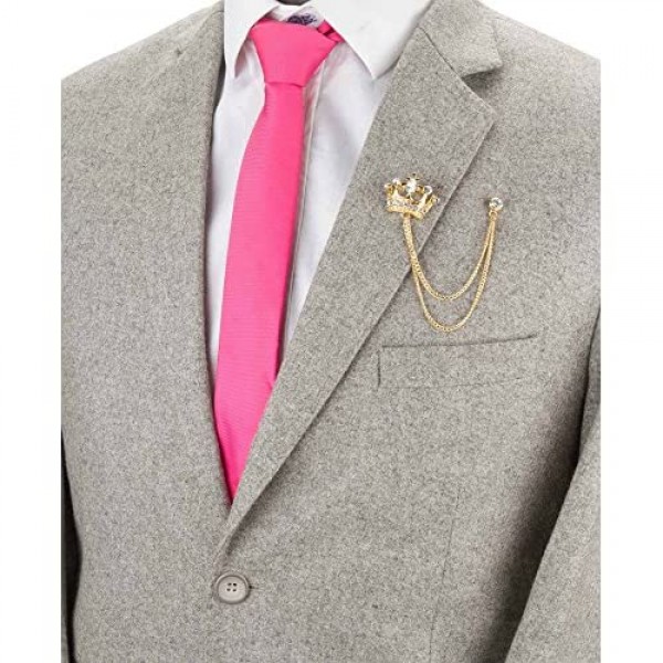 Knighthood Men's Golden Crown With Hanging Chain Brooch Golden Lapel pin lapel pins for men