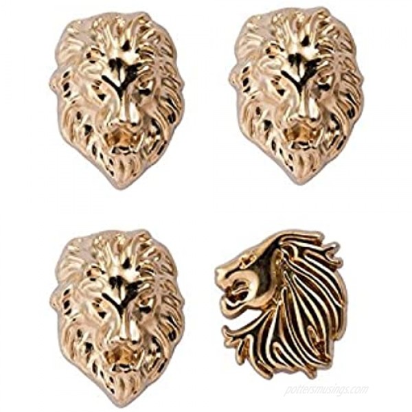 Knighthood Men's Set of Lion and Jaguar Lapel Pin Gold