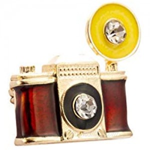 Knighthood Retro Camera with Flash Bulb Photographers Lapel Pin Badge Coat Suit Jacket Wedding Gift Party Shirt Collar Accessories Brooch