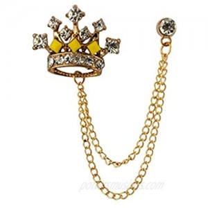 Knighthood Rose Gold Crown with Swarovski Detailing Lapel Pin Brooch