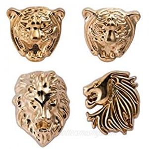 Knighthood Set of Lion Tiger and Jaguar Lapel Pin Badge Coat Suit Collar Accessories Brooch for Men