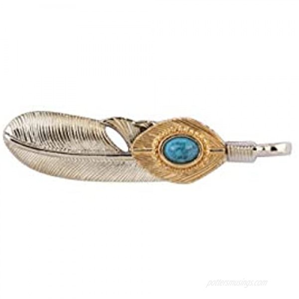 Knighthood Silver Feather with Blue Stone Detailing Lapel Pin/Brooch Golden LP-43