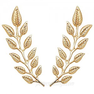 N\\A Gentlemen Suit Gold Brooches Simple Elegant 1 Pair Elegant Wheat Leaf Suit Clip Collar Pin Brooch Unisex