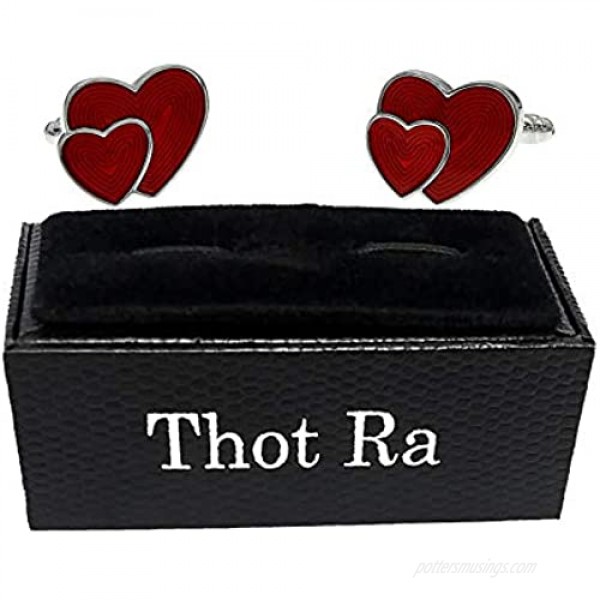 Thot Ra Red Heart Love Cufflinks For Men Mod. A-156