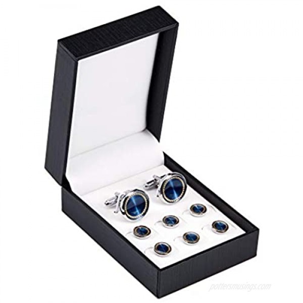 Ujoy Men's Jewelry Cufflinks and Studs for Tuxedo Shirts for Weddings Business Dinner