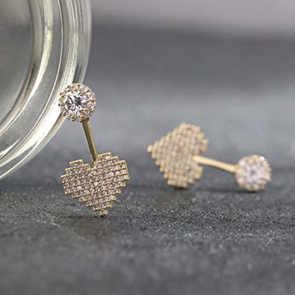 18K Gold Plated Hypoallergenic Stud Earrings Pave Cubic Zirconia Fashion Letter Initial Earrings Clear with Nice Gifts Box