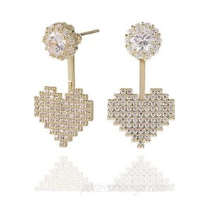 18K Gold Plated Hypoallergenic Stud Earrings Pave Cubic Zirconia Fashion Letter Initial Earrings Clear with Nice Gifts Box