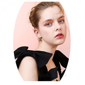 Black Bow Earrings Fashion Simple Pearl Stud Earrings Ear Jacket for Women